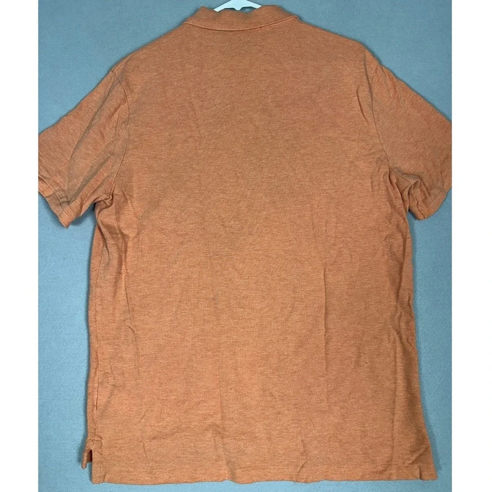 Polo Ralph Lauren Polo Shirt Mens Large Orange Classic Fit Casual Rugby Pony